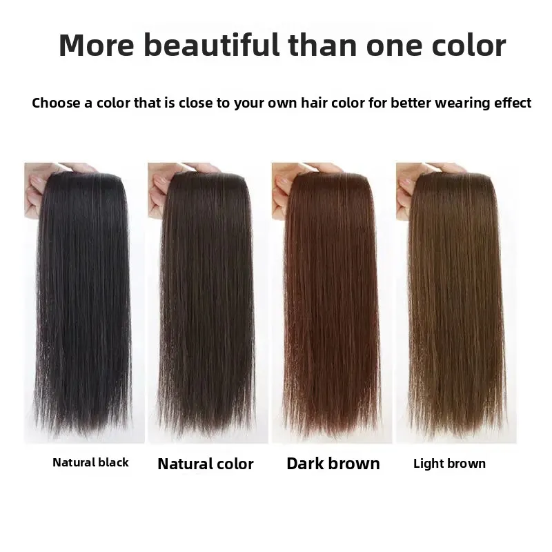 المرأة الشعر التمديد قطع الشعر الحقيقي غير مرئية الجانب رقيق شعر مستعار عالية أعلى الغراء على وصلات شعر مشط الألياف الآسيوية الشعر #2