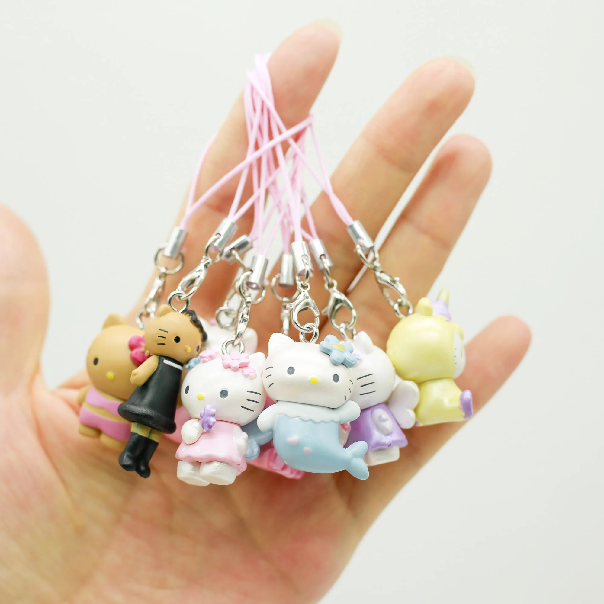 

Sanrioes Angels & Demons Mermaid Kitty Doll Cute Love TPY Action Figures Cartoon Peripheral Pendants Blind Box Toy Collection