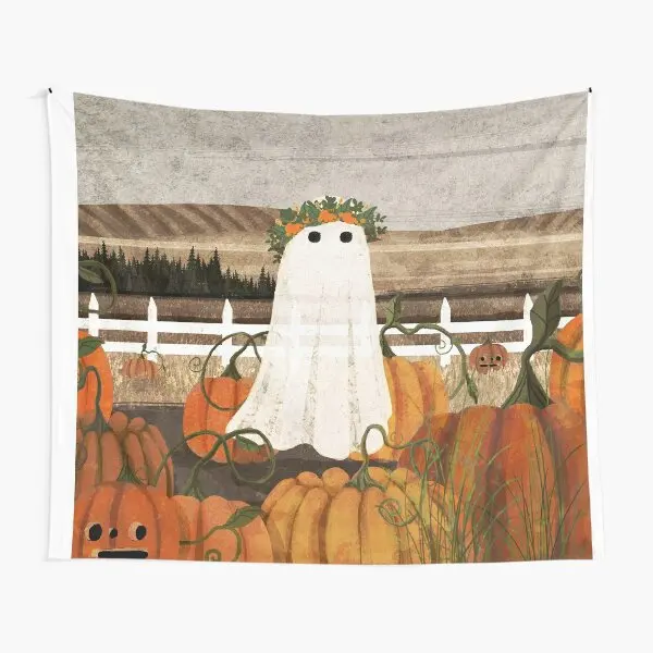 Parche Ag para colgar en la pared, tapiz colgante de arte para el hogar, habitación, toalla de dormitorio, decoración hermosa de colores, hay un fantasma en las calabazas