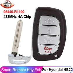 KEYECU P/N: 95440-R1100 95440-R1000 Do Hyundai HB20 2020 2021 2022 2023 Smart Key 4A Chip 433MHz Pilot zdalnego sterowania 95440R1100