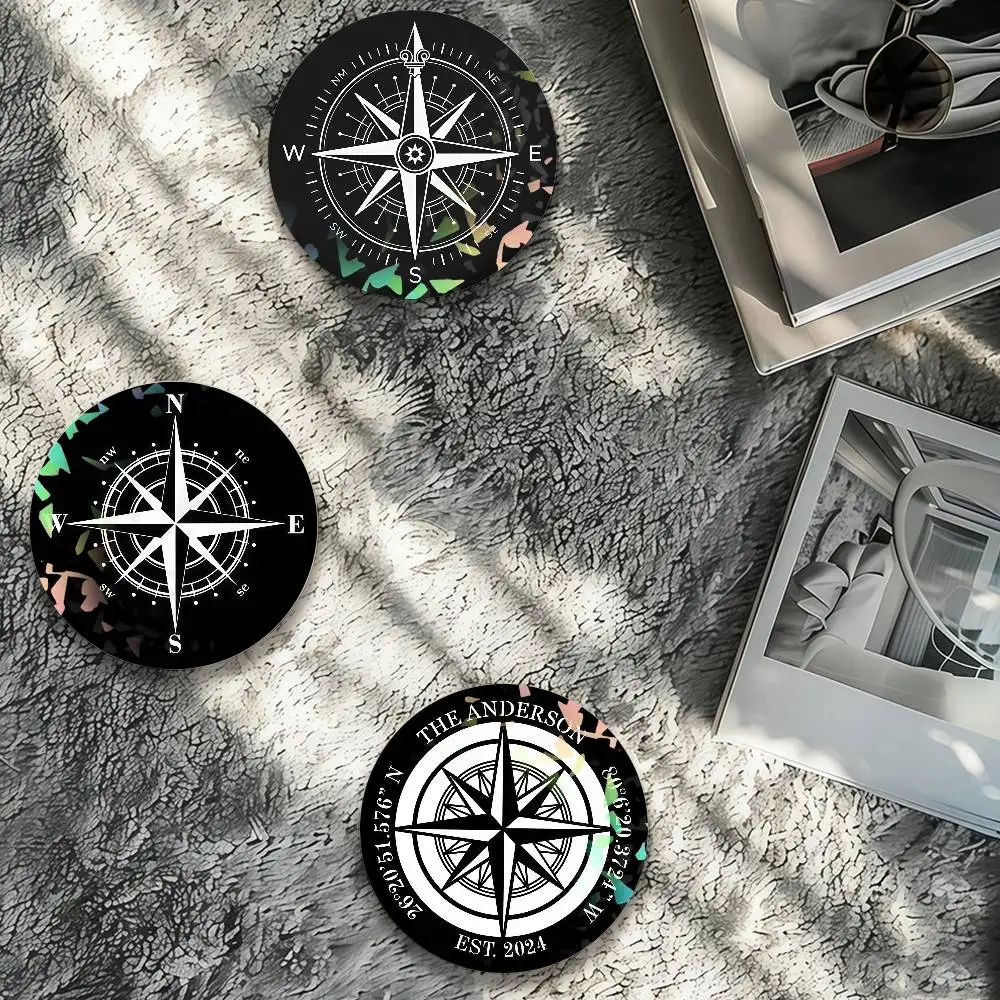 Nautical Compass Laser Badge Creative Pins Brooch for Bag Clothes Hat Decor Gifts Fans Collect