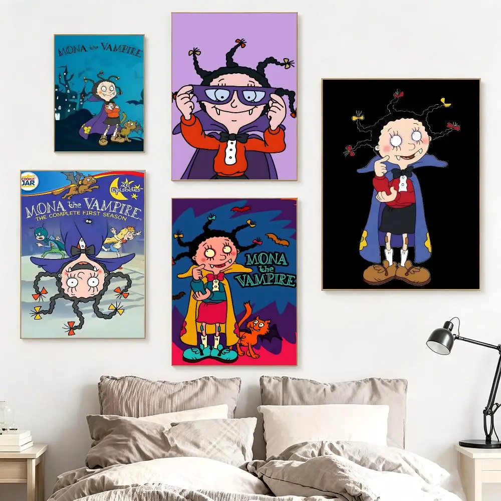Cartoon M-Mona the Vampire Poster impermeable para el hogar sala de estar dormitorio bar decoracion estetica
