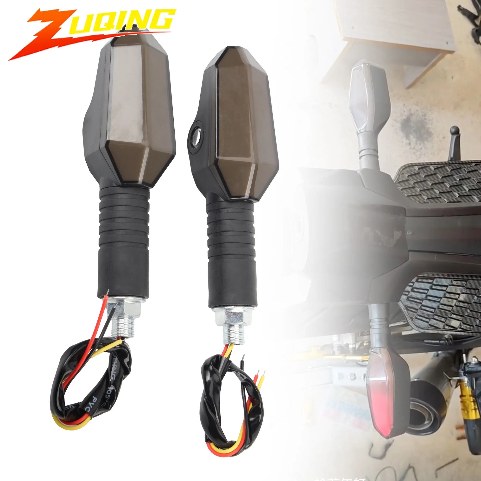 

Universal Motorcycle LED Turn Signal with Projection Lights RGB Ambient Turning Lamp Waterproof High-Bright Warning Light Parts