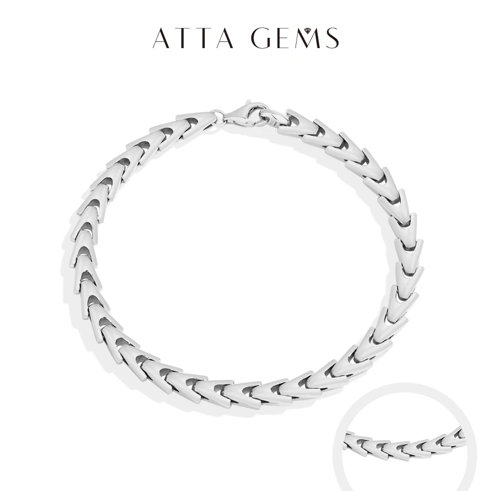 

ATTAGEMS S925 Sterling Silver Trendy Punk Cuban Chain Hip Hop Style for Women Men Yellow Gold Plated Kpop Bracelet Party Jewelry