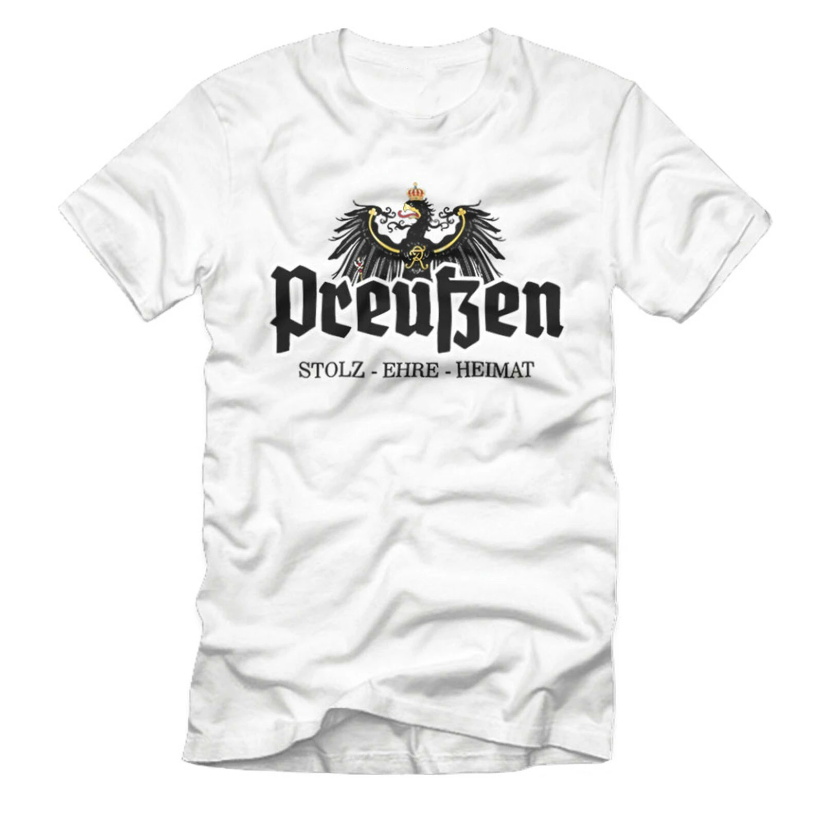 Preußen Shirt_Stolz Ehre Heimat Adler Vaterland T-Shirt Men's 100% Cotton Casual T-shirts Loose Top Size S-3XL