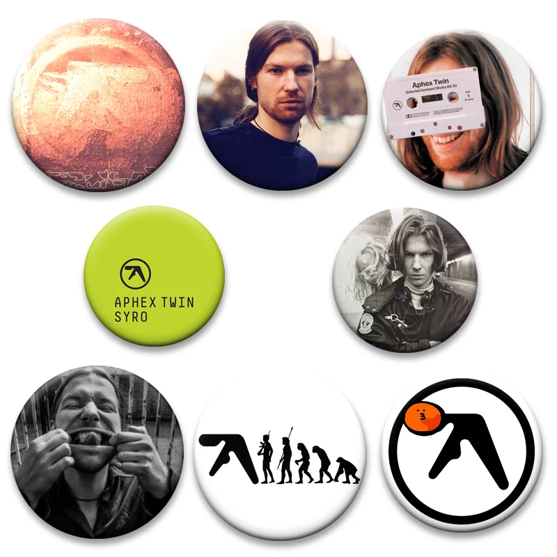 Funny Hip Hop Rock Band Exquisite Brooches Stylish Ornament Badge Punk Aphex Twin Logo Pins for Backpack Clothes Jewelry Bag
