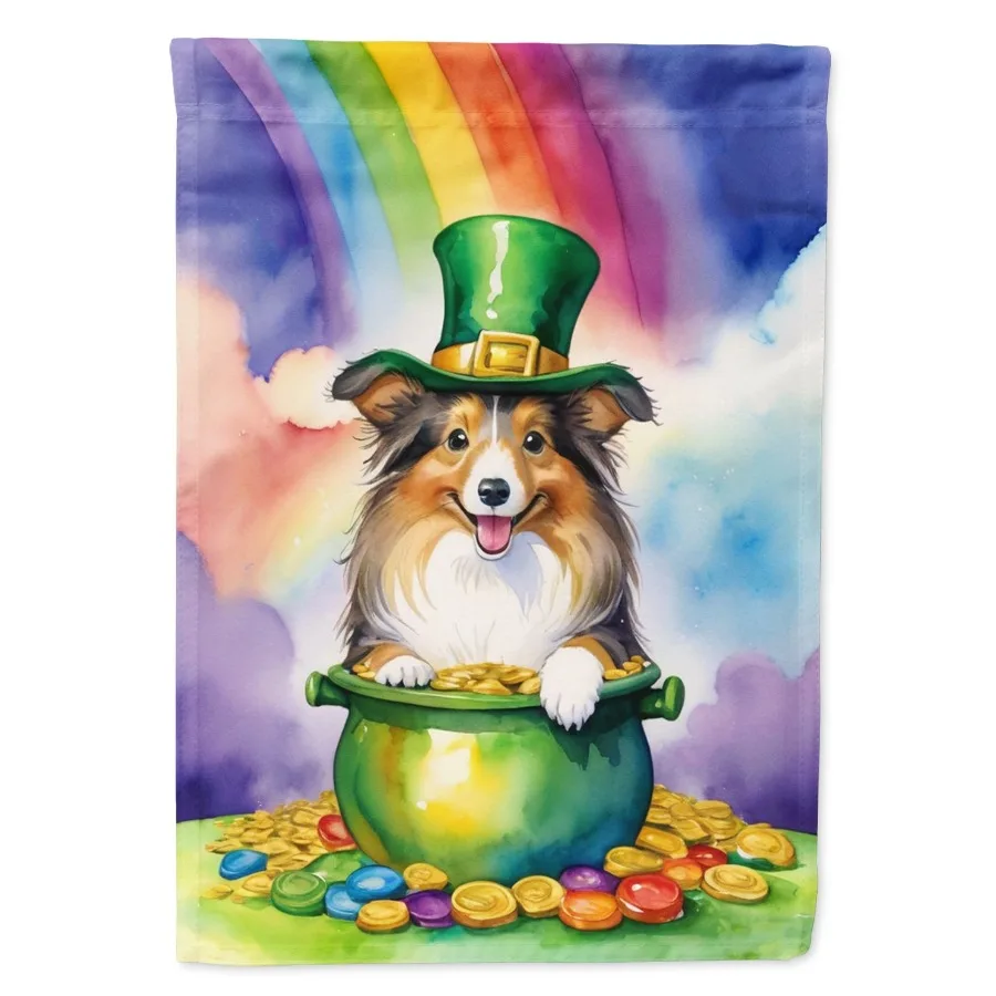 

Sheltie St Patrick's Day Garden Flag Mailbox Flag Drative Yard Flag Banner Outside Patio Artwork Yard Flower Beds Garden Size M