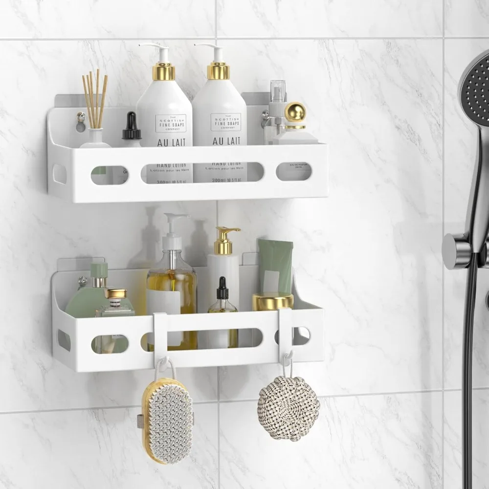 

Клей для душевой кабины, органайзеры для душа без дрели, со съемными крючками, устойчивые к ржавчине душевые полки, самоклеящиеся черные