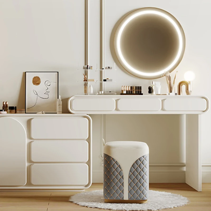 

Home Bedroom European Style Soft Low Ottomans Modern Color Matching Dressing Stool Light Luxury Nail Art Chairs Makeup Stools