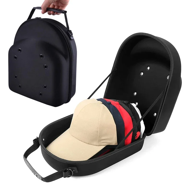 Portable outdoor travel hat carrier case caps storage hard shell hat protective box hat travel case baseball cap carrying bag view 2