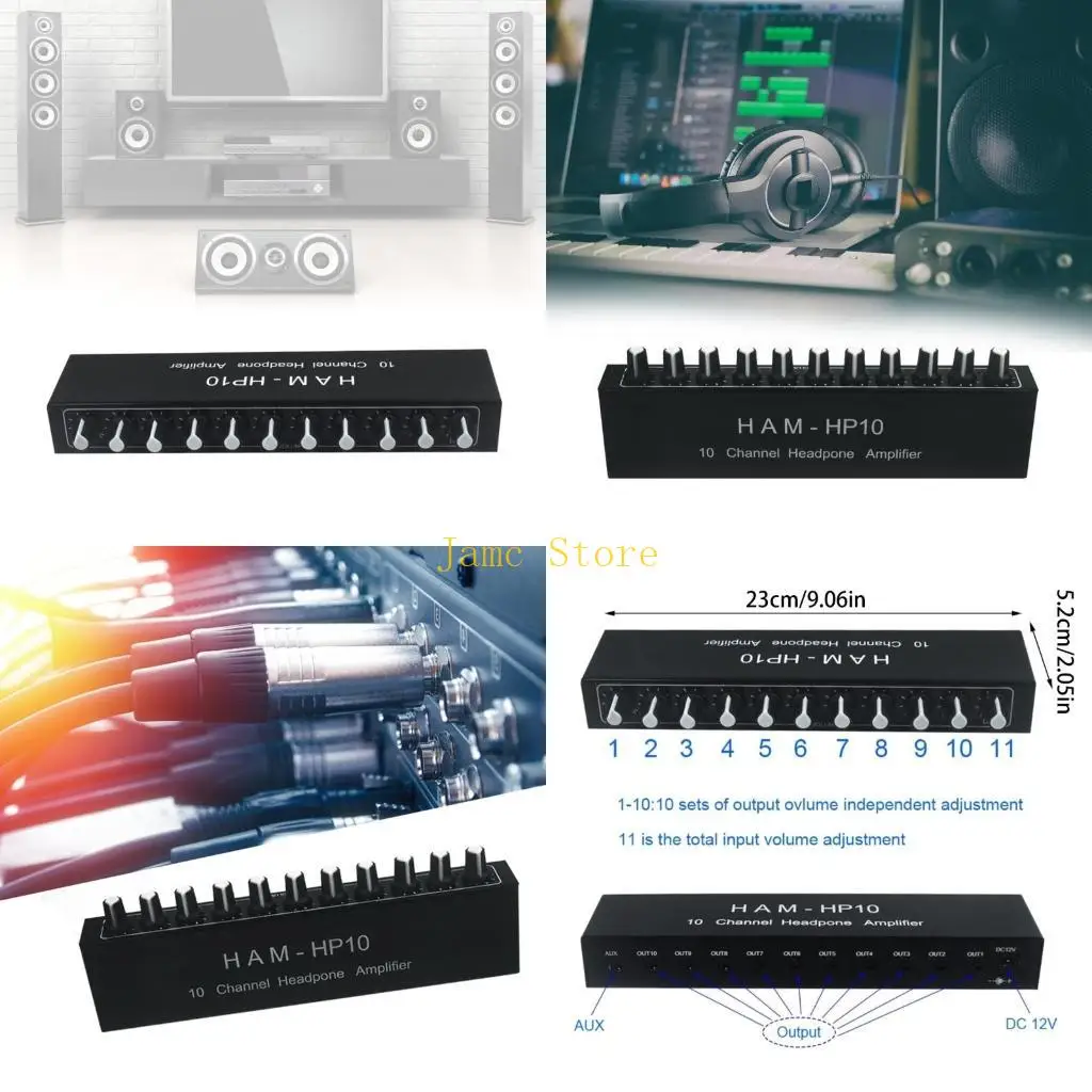 

LX0B AHAM HP10 10-канальный усилитель для наушников с 10 независимыми каналами, алюминиевой крышкой, улучшенным контролем звука