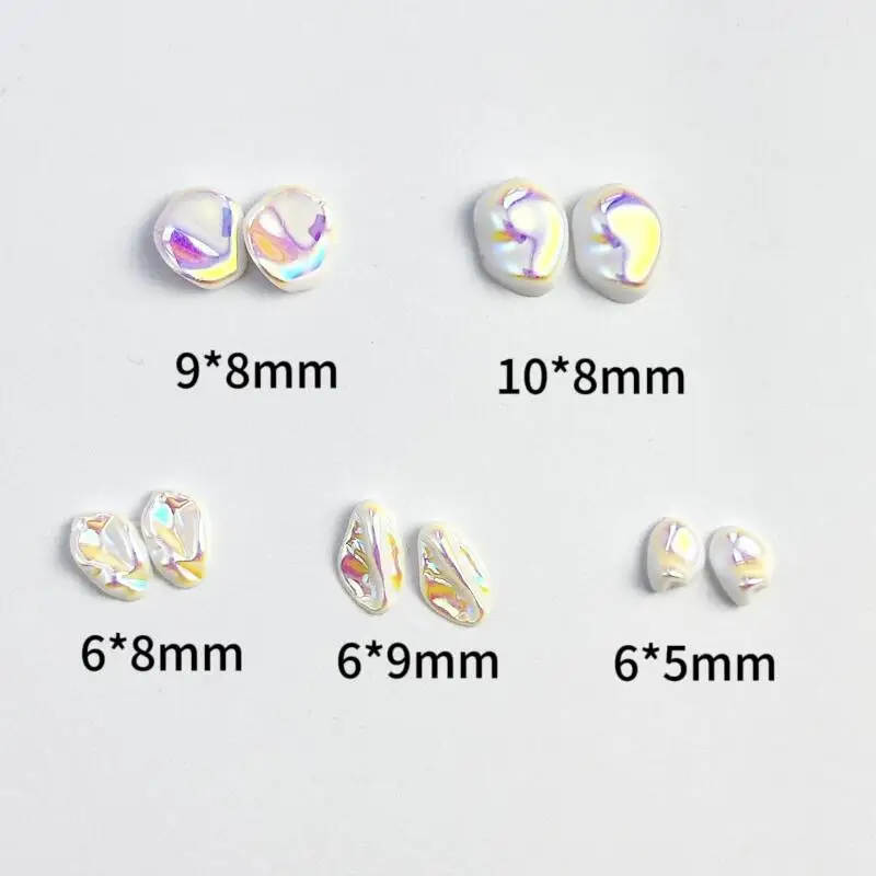 50pcs Irregular Simulatied Pearl Nail Charns White Baroque Pearl Nail Art Decoration Accessories Jewelry Manicure DIY Crafts