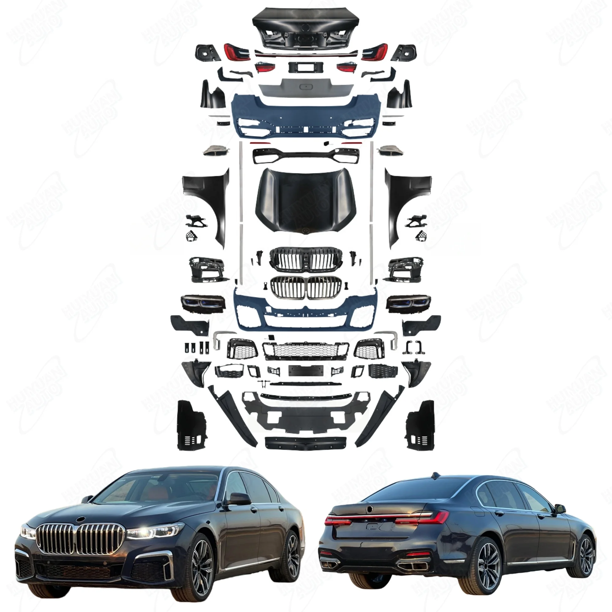 

Sports Edition for 7 Series 2008-2015 F01 F02 Upgrade G11 G12 LCI M760 Bodykit Headlights Taillights Bonnet Fenders