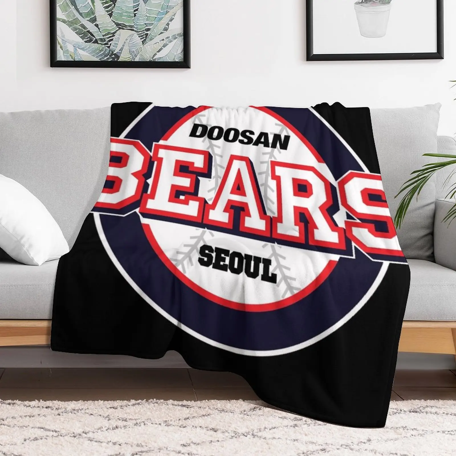 DOOSAN BEARS Throw Blanket Personalized Gift funny gift for winter bed plaid Blankets