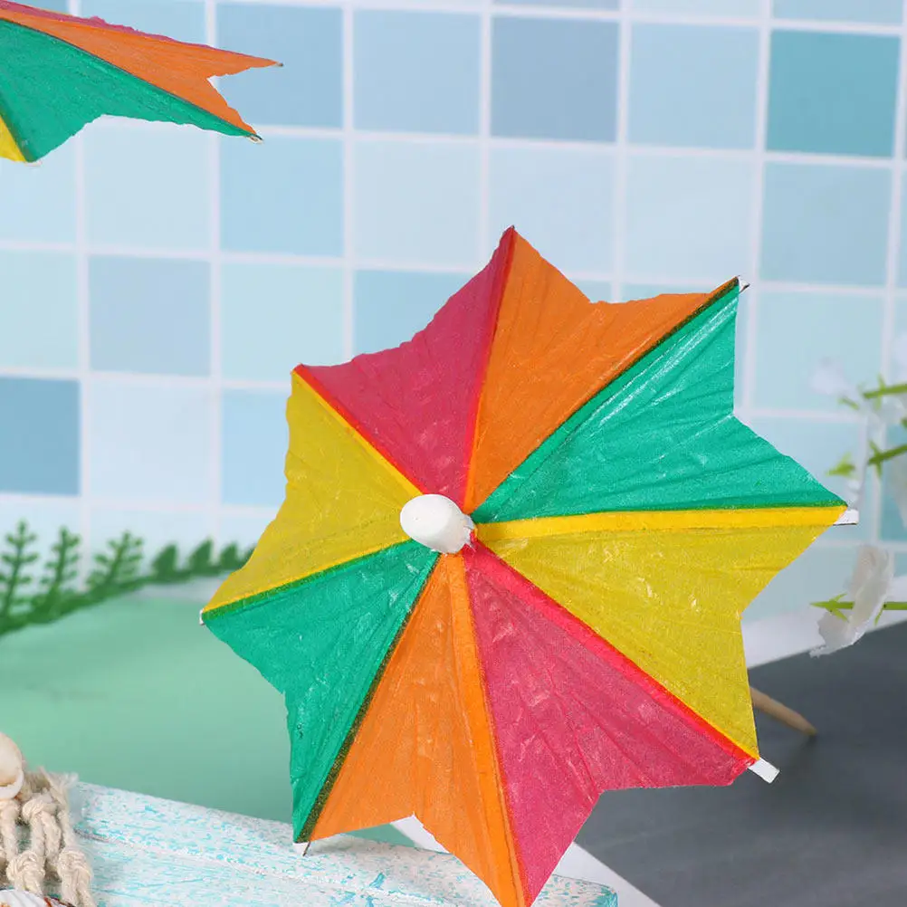 20Pcs Decorative Umbrella Picks Safe Material Perfect for Party Toppers Beverage Adornments Fruit Toppers