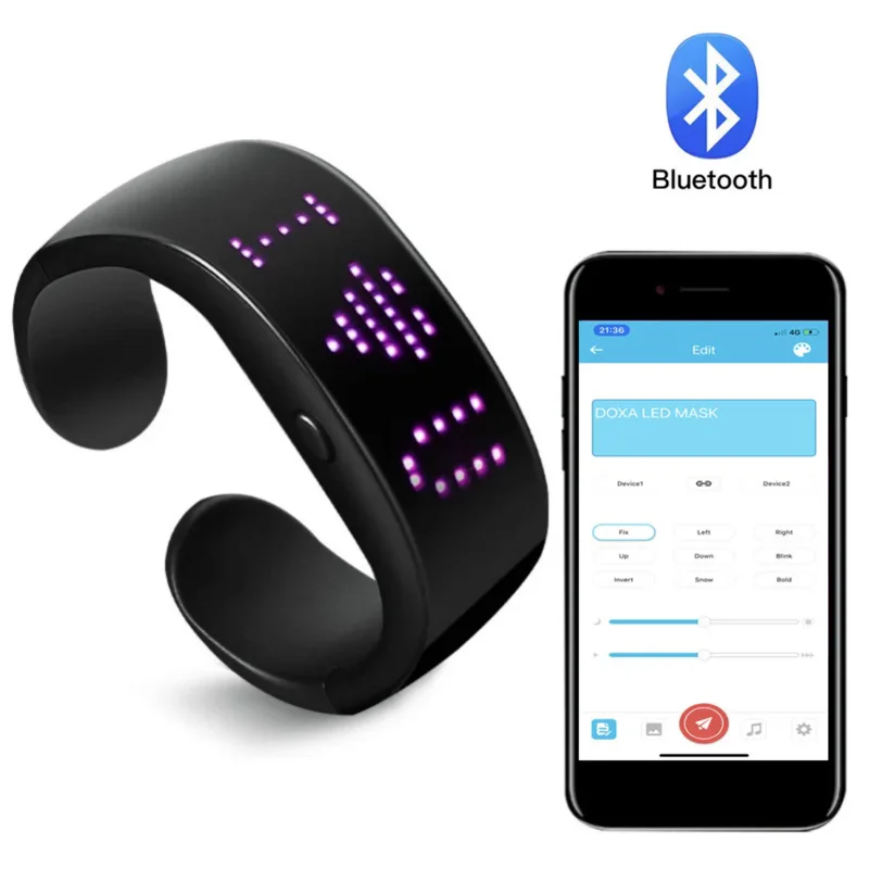 4 Color USB Rejected Bluetooth Programmable Led Flashing Night Running Bracelet Light Up Christmas Gift Safety Wristband