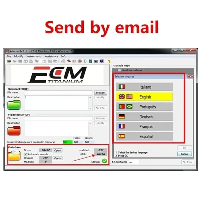 ECM TITANIUM 1.61 With 26000 + Driver ECM 18259+ Drivers for ecu tool Send download link+installation video Newest windows 10