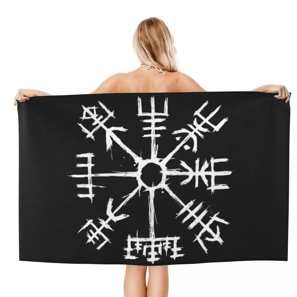 Viking Compass Vegvisir Absorbent Microfiber Bath Beach Towel Quick Drying Valhalla Norse Bathroom Yoga Towels