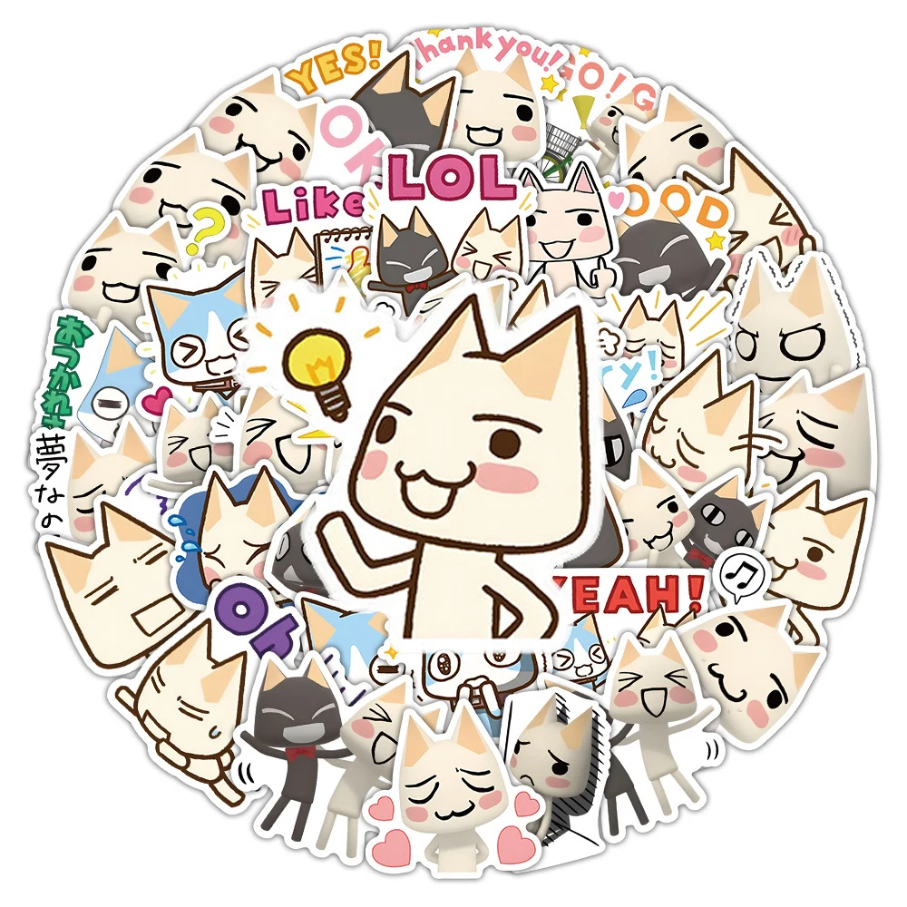 10/30/50 Stück Kawaii Cartoon Inoue Toro Katzen-Aufkleber Lustige Anime-Spiel Kätzchen-Aufkleber DIY Wasserflasche Koffer Handy Niedliche Aufkleber