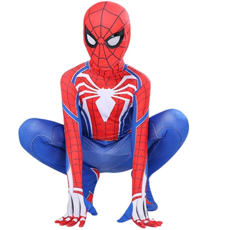 Gioco PS4 Spiderman Costume Cosplay Supereroe Zentai Suit Spider Man Tuta Costume di Halloween Maschera Tuta per bambini/adulti