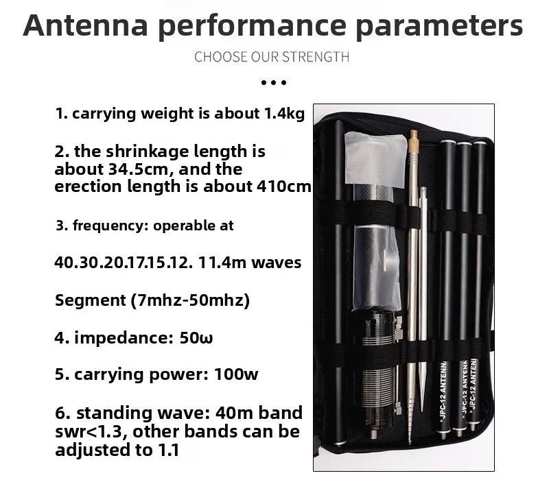 Luxury Portable HF Antenna - GP JPC-12 Outdoor/Balcony Vertical Antenna for Outdoor Use