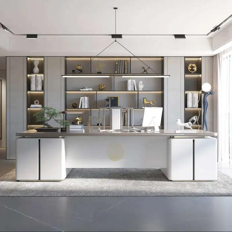 

Unique In Stock Office Desk New Chinese Storage Reception Modern Office Desk Organizer Combination Escritorio Oficina Furniture