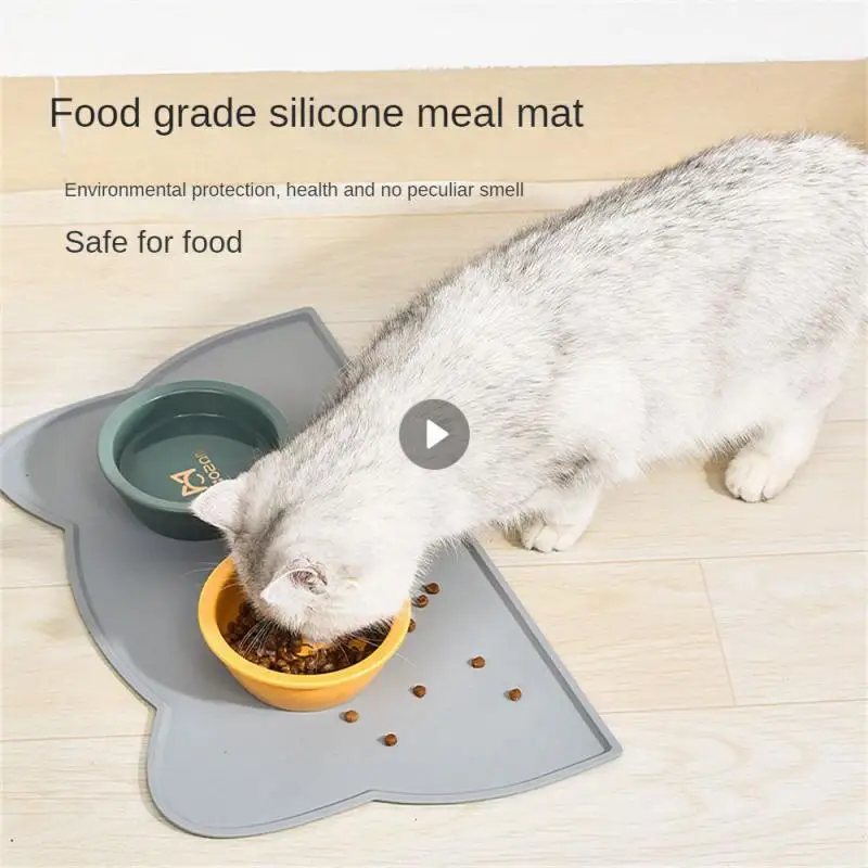 Silicone Placemat Easy-to-clean Waterproof Portable Pet Products Leak-proof Feeding Mats Anti-overflow Non-slip