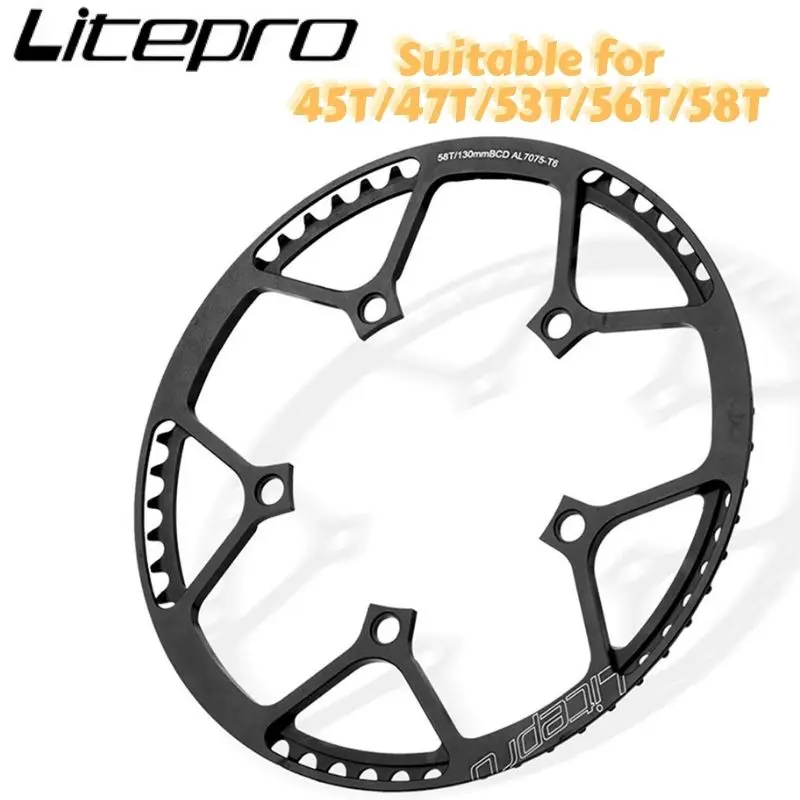 Litepro BMX 45T/47T/53T/56T/58T AL7075 koło łańcuchowe 170mm łańcuch korbowy pierścień pojedyncza prędkość 130BCD rower korba akcesoria rowerowe