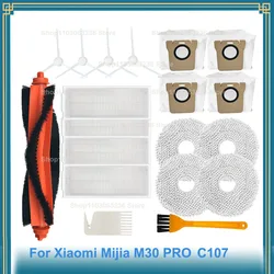 For Xiaomi Mijia M30 Pro / C107 Robot Vacuum Replacement Parts Main Side Brush Hepa Filter Mop Cloth Dust Bag Spare Parts Parts