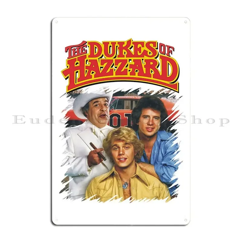 Retro Hazzard Cars Vintage Design Art The Dukes Of Hazzard Actors Sticker Title Cast Metal Living Room Wall Tin Sign Poster