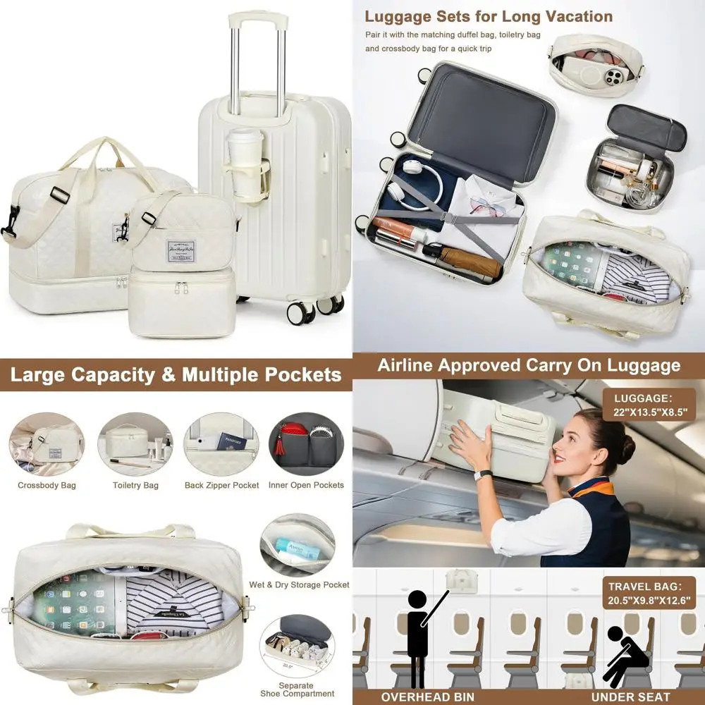 

Женский и мужской чемодан Yorige Lage из 4 предметов — 20 жестких чемоданов с USB, 360 градусов ° Спиннер, вещевой канал и подстаканник для путешествий