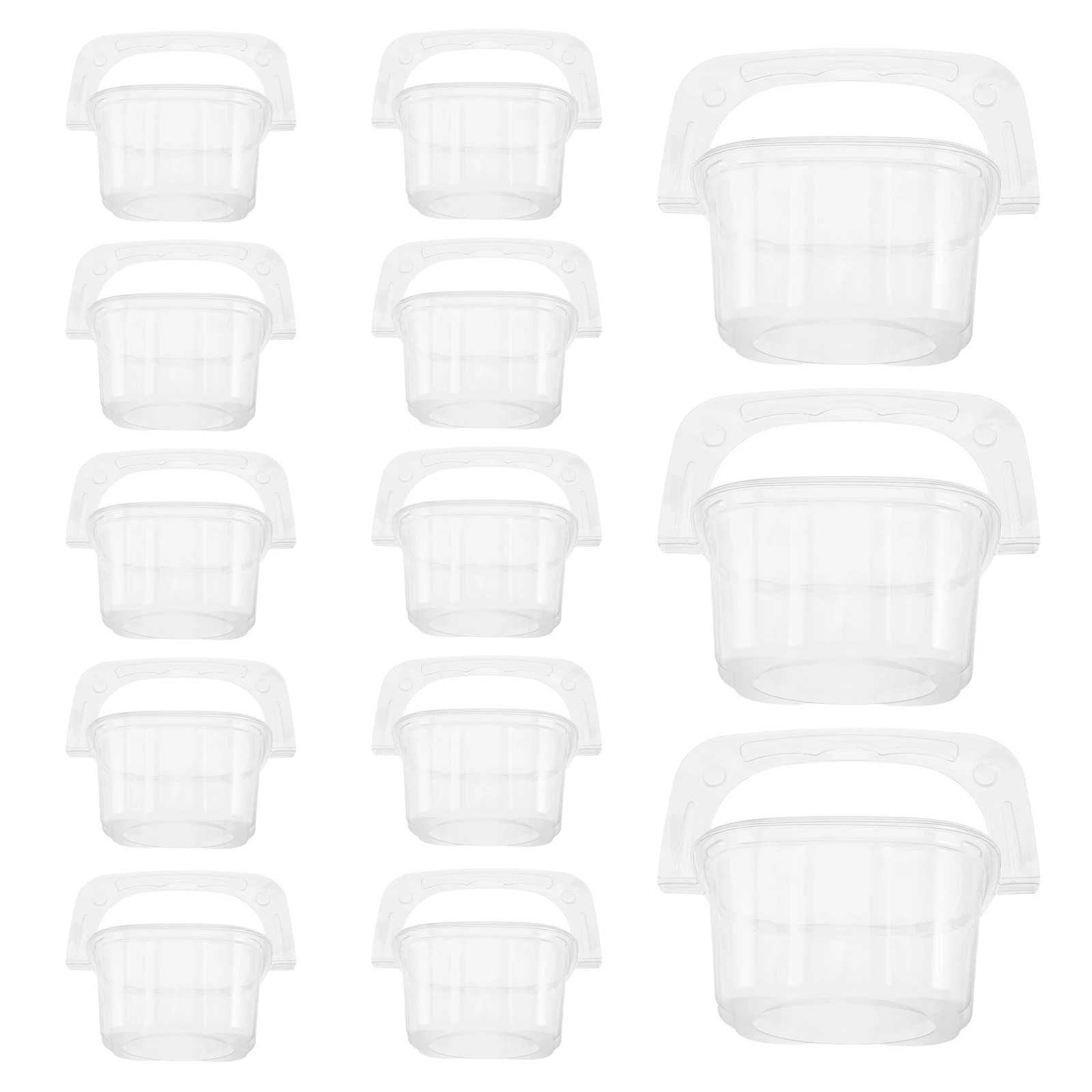 

Clear Dessert Boxes Fruit Container Food Containers Transparent Favor with Handle Party Carrying