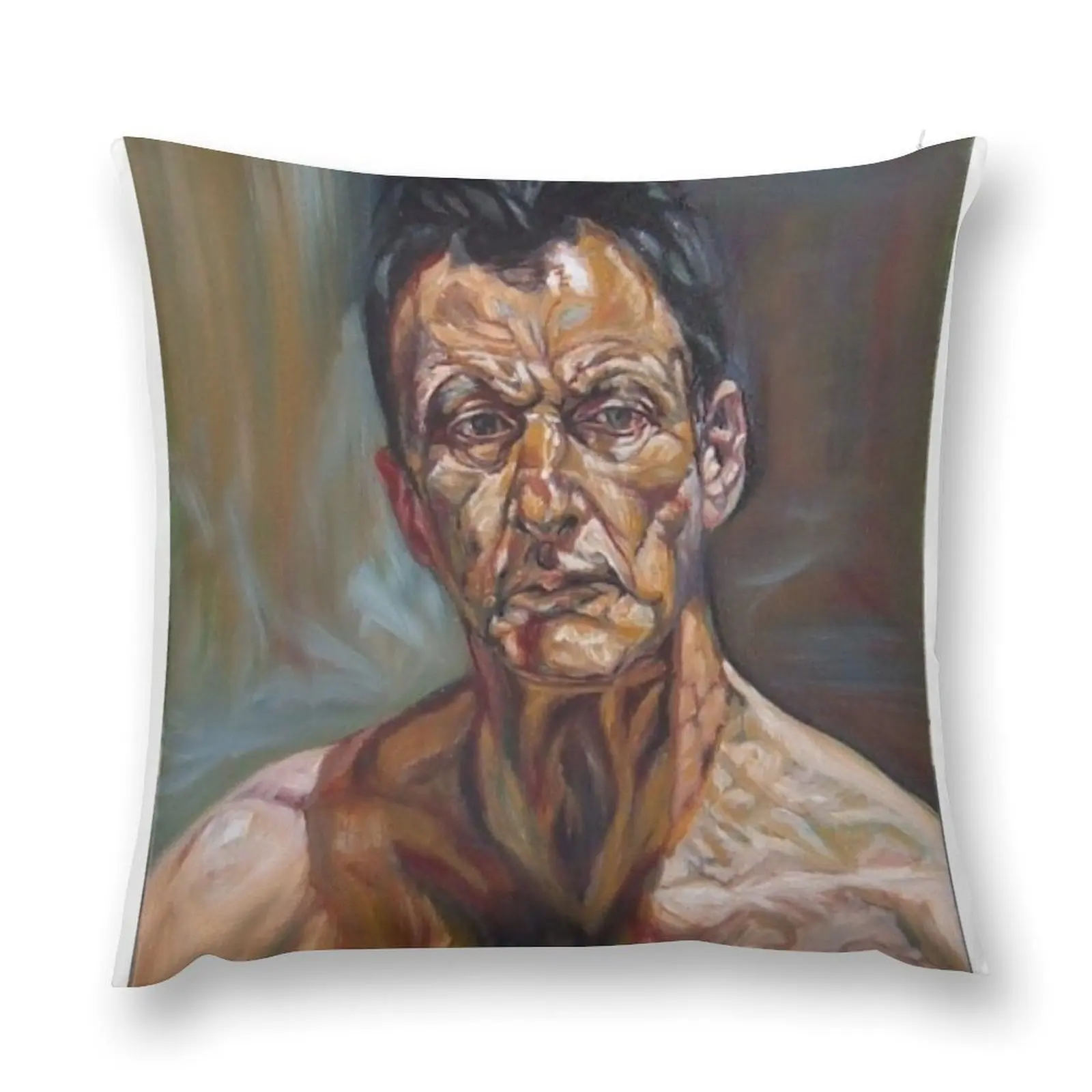 self-portrait after Lucian freud Throw Pillow Throw Pillow Covers home decor items Custom Cushion Photo pillow