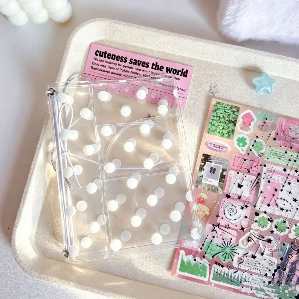 Polka Dot Print Transparent Passport Cover Elastic Band Design Durable Clear Passport Holder Cover Waterproof Lightweight
