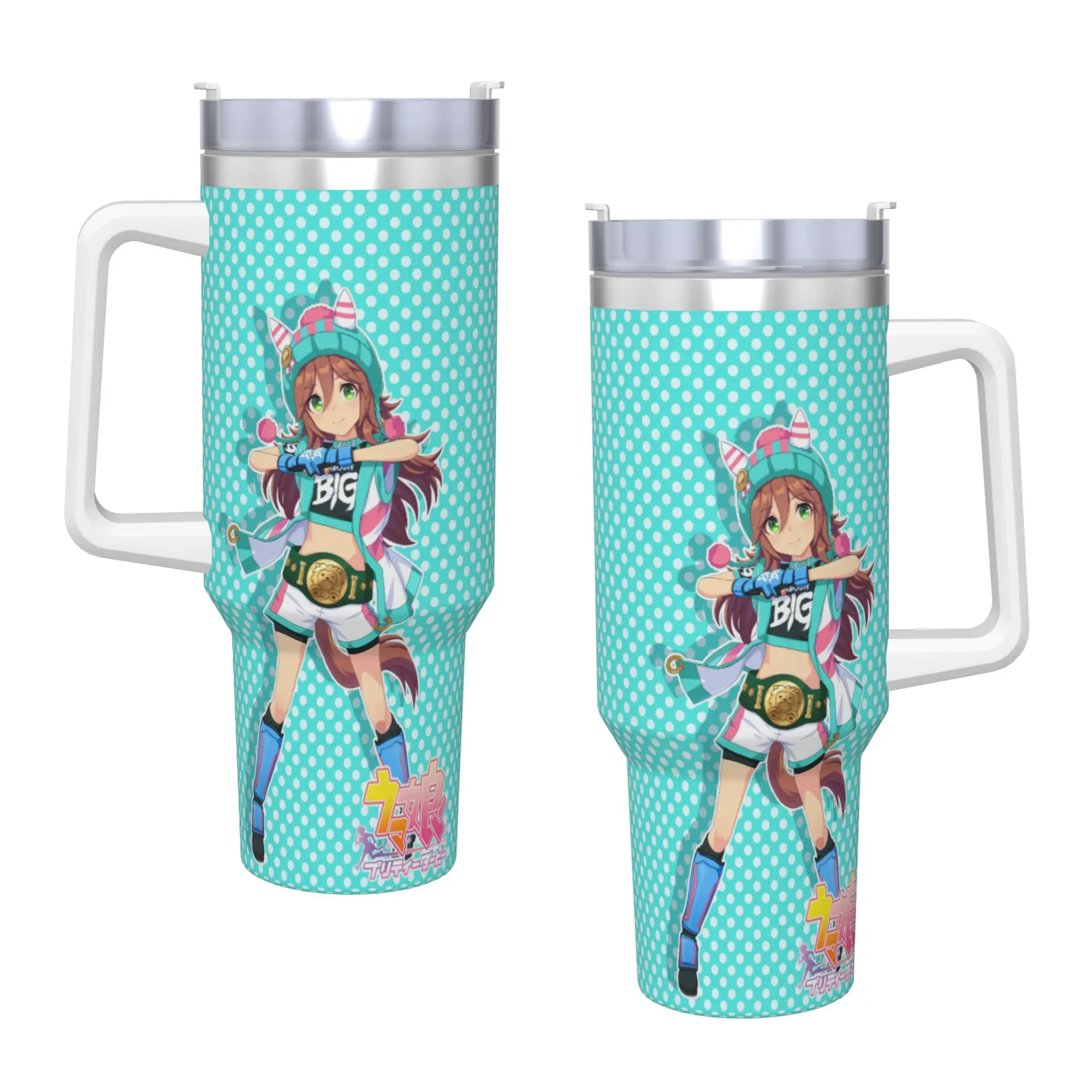 Stainless Steel Tumbler Samson Big UmaMusume Pretty Derby Car Mugs With Straws  Camping Cold Drink Bottle Keep Heat Thermal Mug