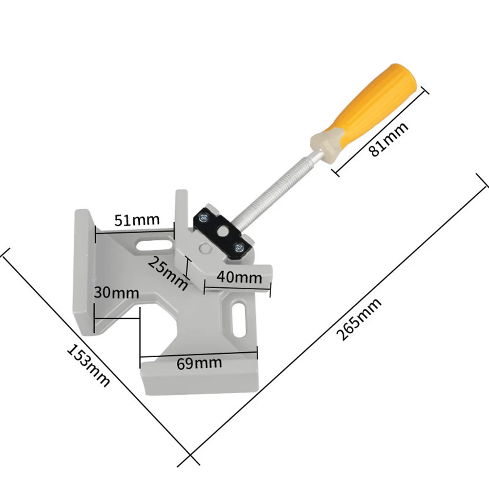 Abrazadera de esquina para marco de fotos, soporte de tornillo, mandíbula oscilante ajustable, abrazaderas de 90 grados, abrazaderas para marcos de fotos de un solo mango, herramienta de carpintería