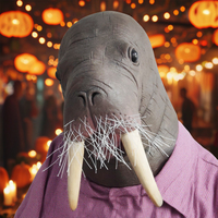 Realistic walrus Latex Animal Masks Halloween Cosplay Costume Sea Lion Full Head Cover Funny Party Dress Novelty Headgear Props
