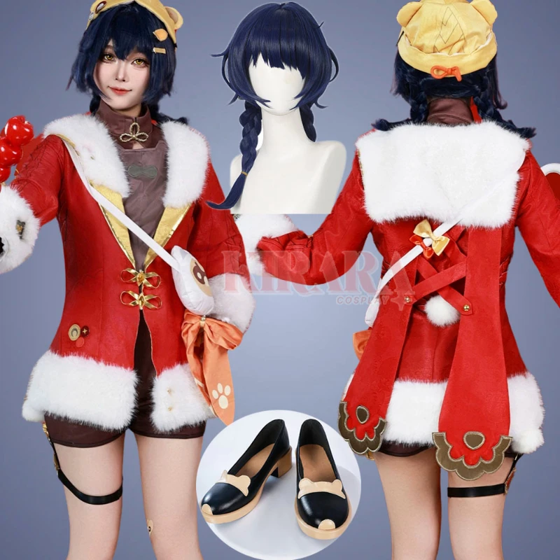 Xiangling تأثيري حلي شعر مستعار لعبة تأثير فانوس طقوس الجلد شيانغ لينغ السنة الجديدة يهتف ملابس النساء كرنفال لعب الأدوار الأحذية