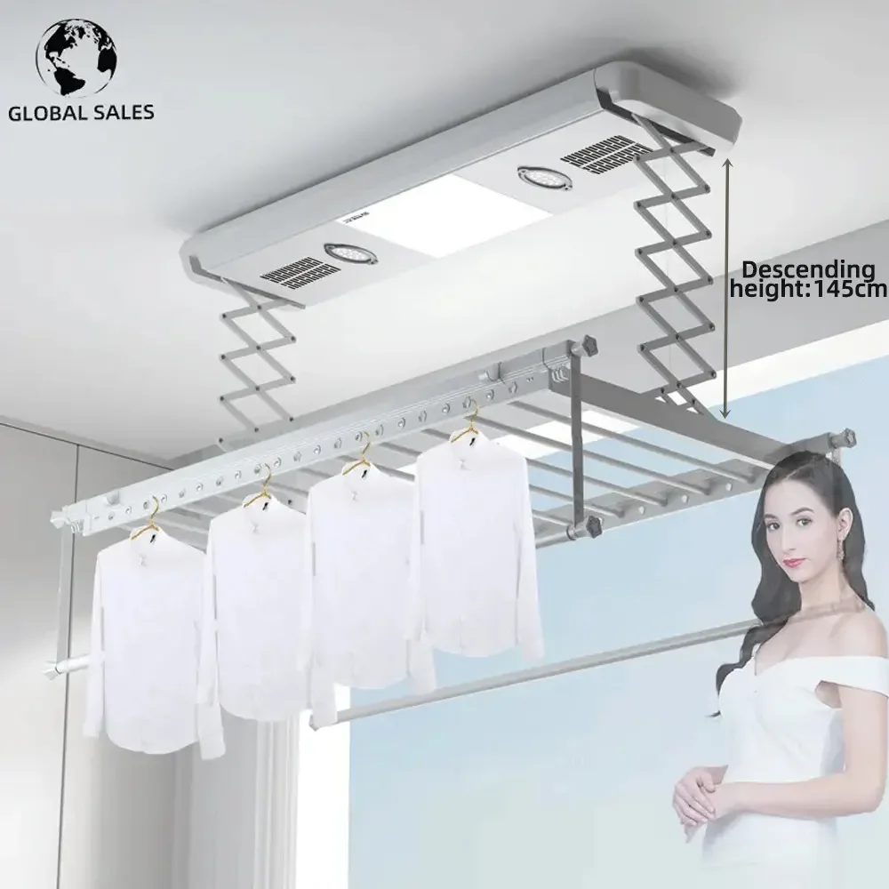 Aluminum Alloy Manufacturers Customized Wholesale 220V110V Multi-color Balcony Hanging Clothes Drying Rack Drying Rack