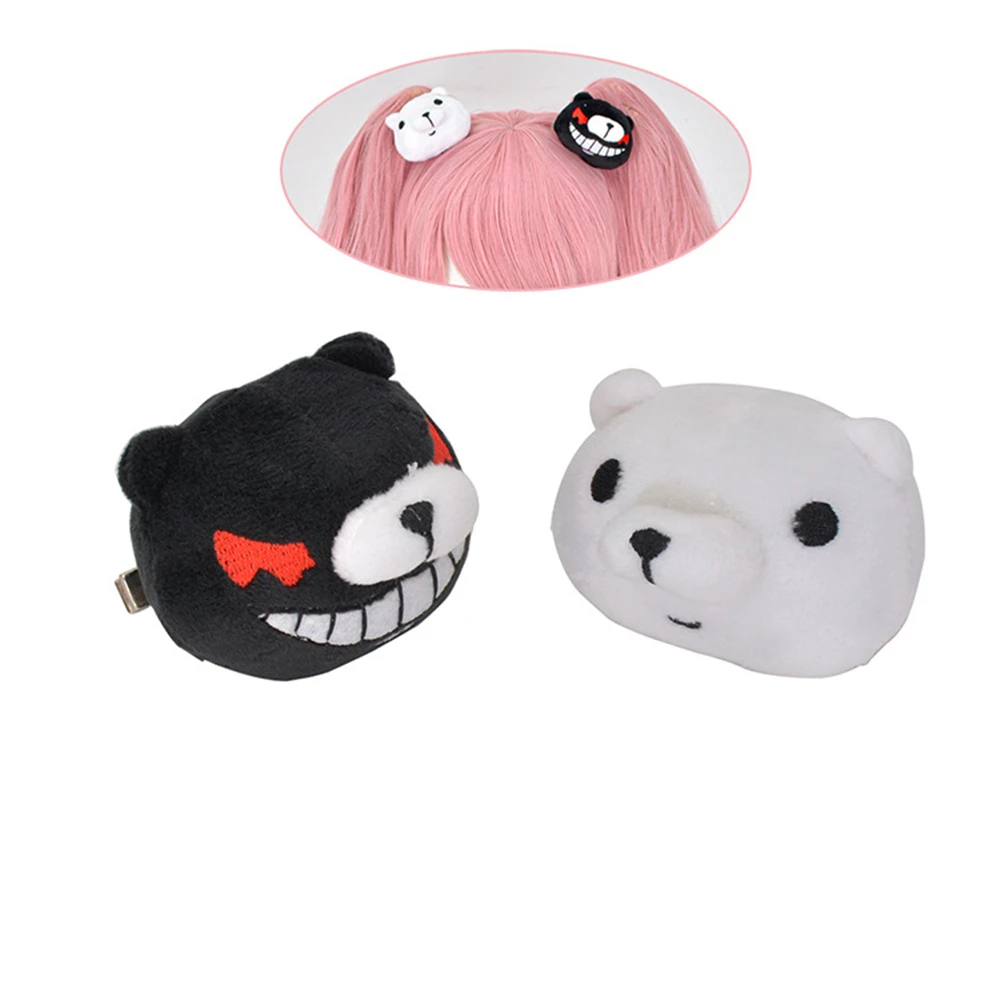 أنيمي دانجانروبا مونوكوما إنوشيما جونكو أزياء تنكرية ، دبوس شعر ، غطاء رأس دب ، مشبك شعر ، فتاة جميلة ، هدايا عيد الميلاد دعامة ، زوج واحد