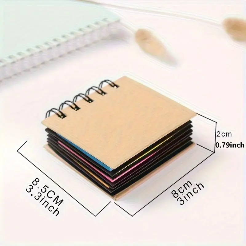 5 Different Colors Total 250 Sheets Portable Combination Sticky Notes Spiral Notebook Self-Adhesive Notes Spiral Bound