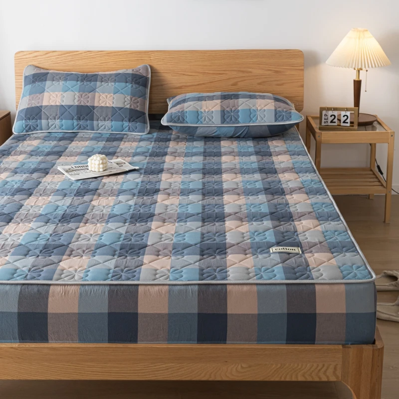 A-Class Hypoallergenic Washed Cotton Quilted Mattress Cover - Soft, Antibacterial, Cozy for a Restful Night\'s Sleep