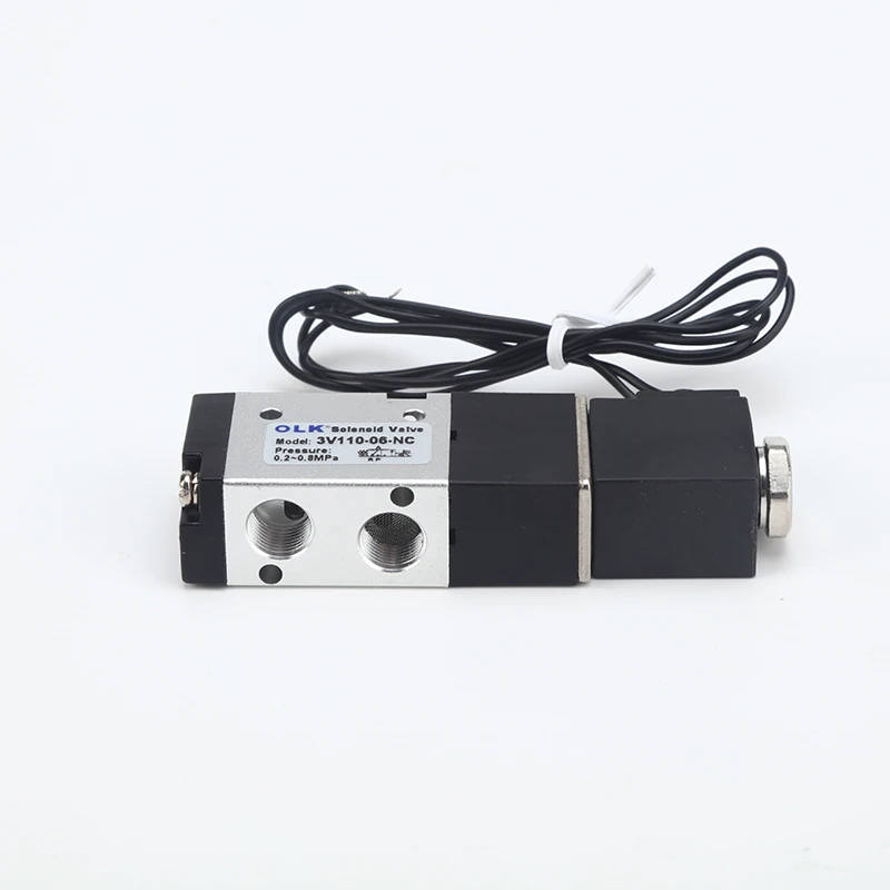 

3V110-06 G1/8" Electronic Control DC12V DC24V AC110V AC220V NC Single Head 2P 3W Solenoid Air Selector Valve