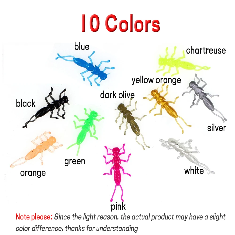 Wifreo 20PCS Soft Stonefly Nymph for Trout Bluegill Perch Creek Fishing Bait Lure