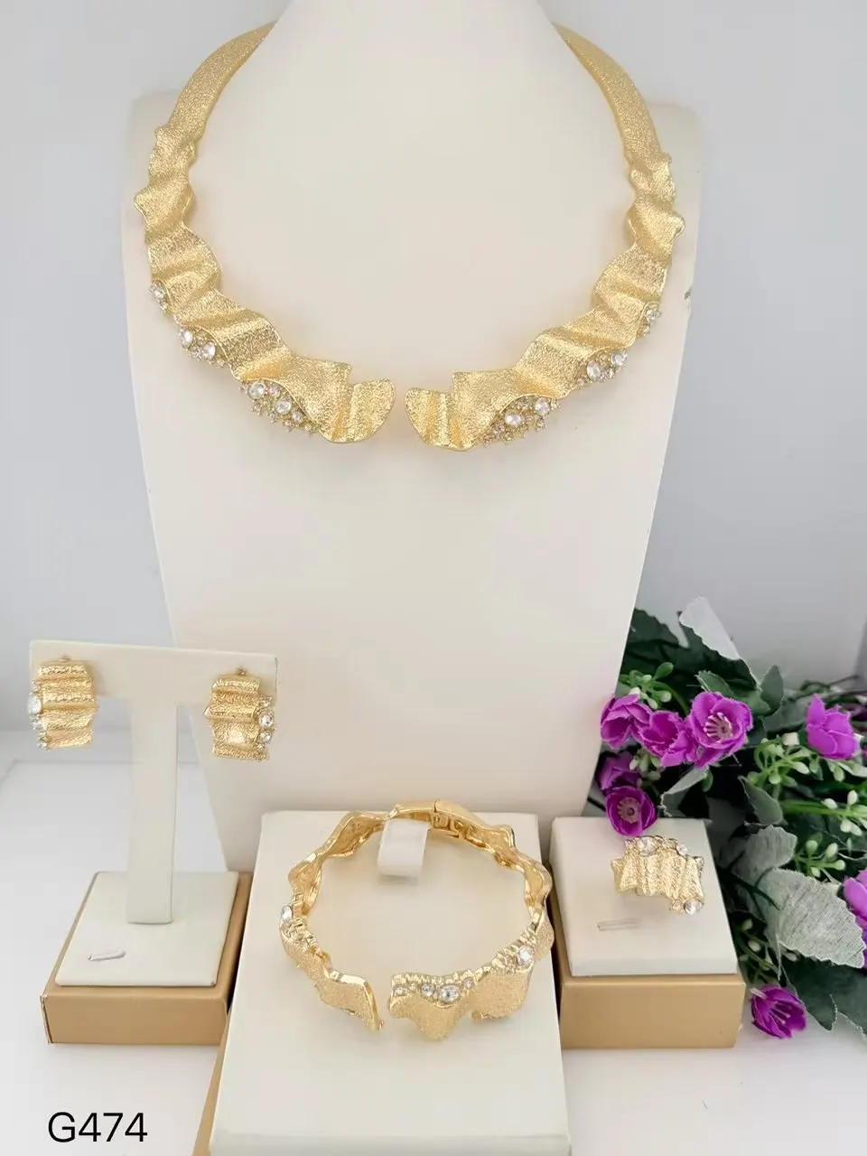 Statement Special Irregular Italian Jewelry set Fashionable Fine llaveros Collar Pulseras pin Pendient tentacles Anillos 4PC Set