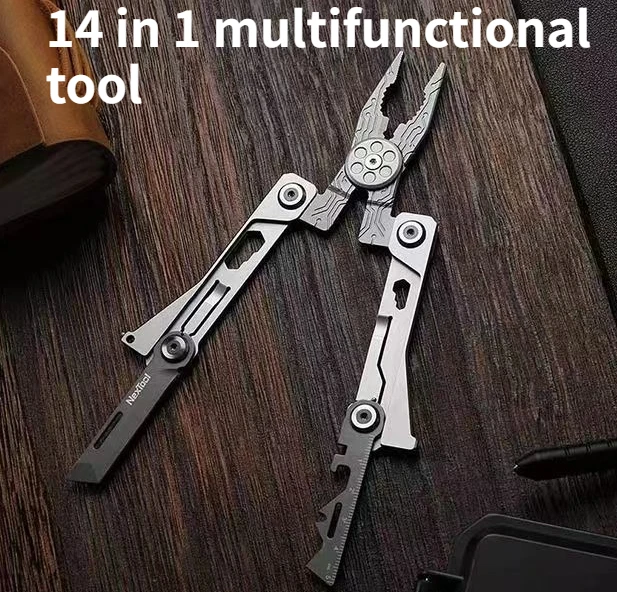 

NEW 14 in 1 Outdoor Folding Pliers Tool Set with Bottle Opener Screwdriver Portable Tool with Leather Cover