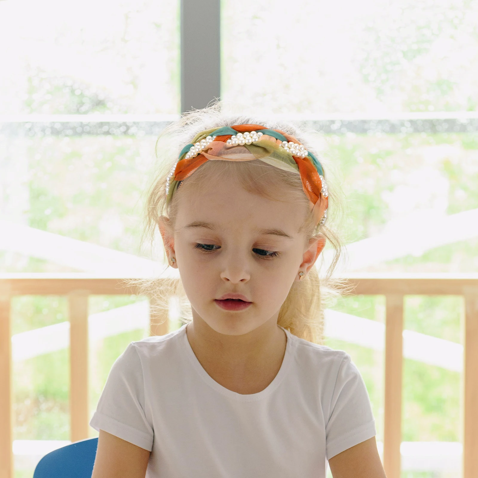 

Women Headband Aesthetic Braid Design Pearl Embellishment Wide Band Comfortable Fit Keeps Hair in Place All Day Long