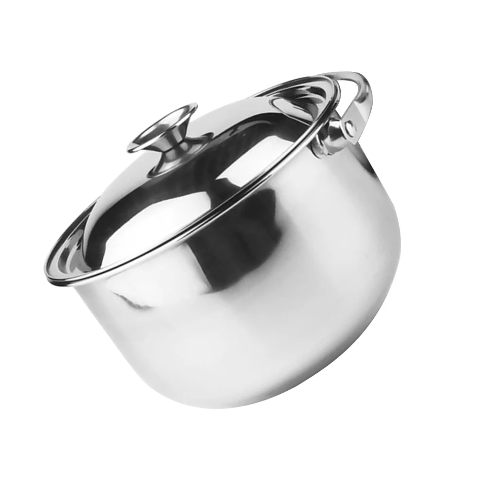 

Stainless Steel Cooking Pot 18cm Soup Pan Handle Stockpot Kitchen Gadget Induction Compatible Fast Heating Uniform Stewing