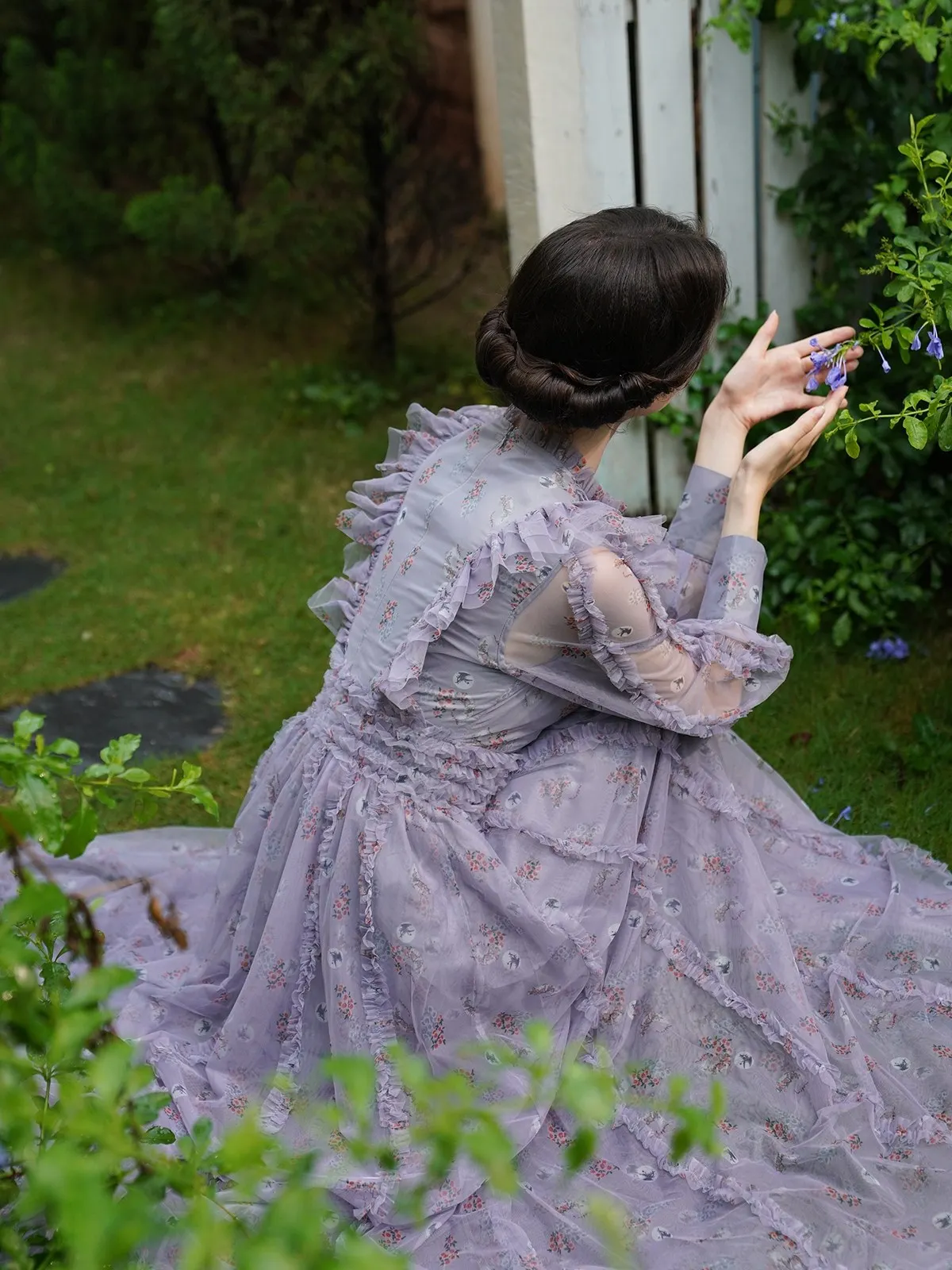 티이하일리 봄 화려한 여성 드레스 긴 소매 레이스 자수 롱 플로어 드레스 여성용 S-XL 빈티지 하이웨이스트 2026 레이어드