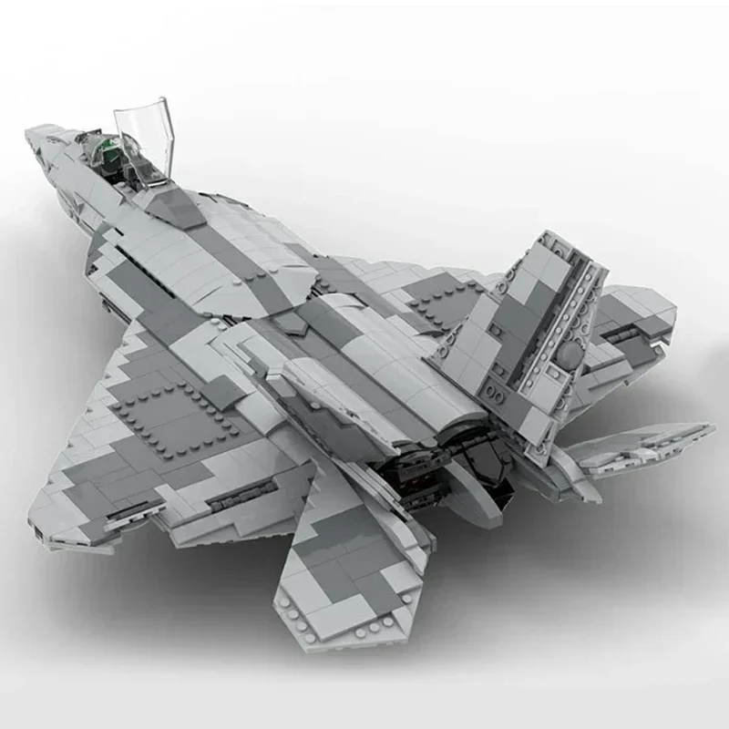 Moc Building Bricks Military Model F-22 Raptor Fighter 1:34 Technology Modular Blocks Gifts Toys For Children DIY Sets Assembly